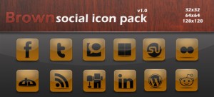 freebie social icon pack brown